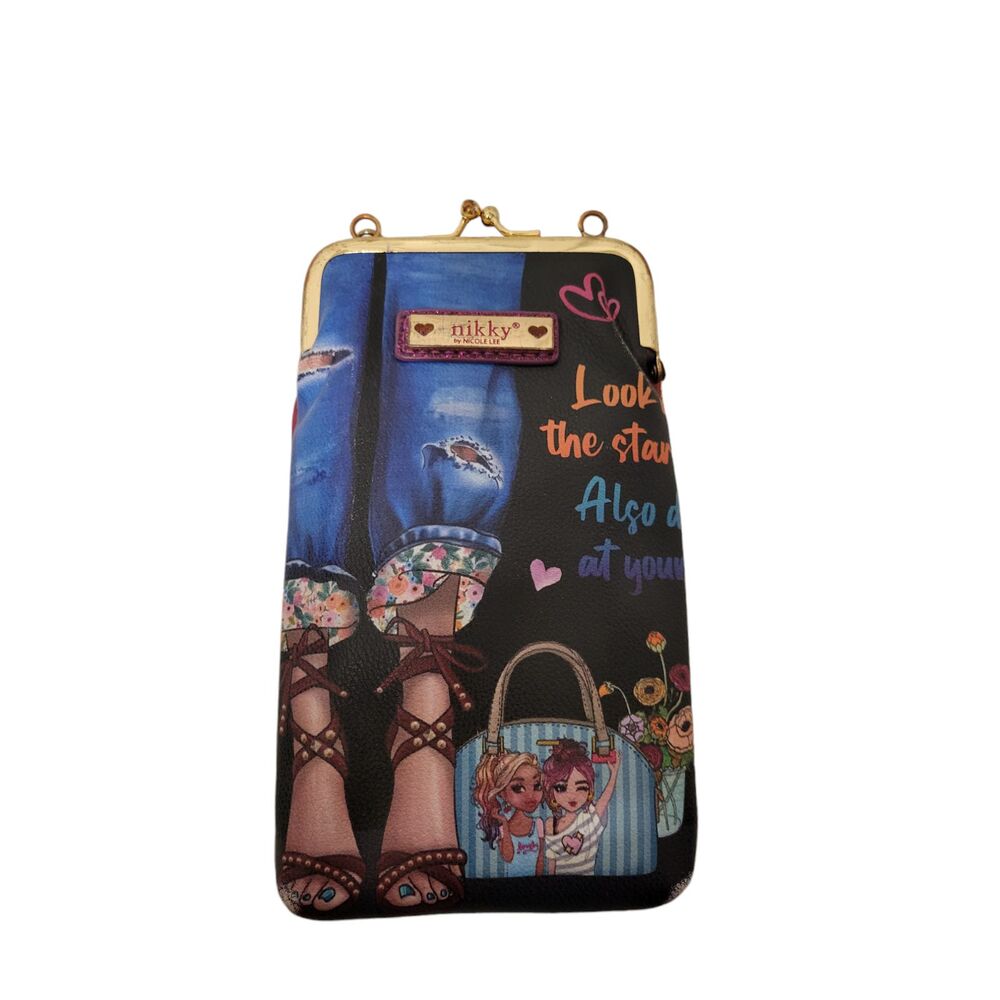 Nikky Crossbody Wallet Detachable Case Multicolor Zipper Adjustable Strap